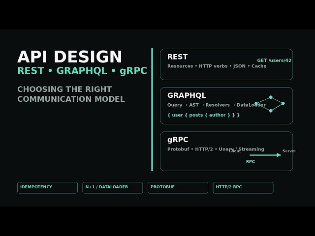 REST vs GraphQL vs gRPC | API Design, Protobuf, HTTP/2 & Microservices