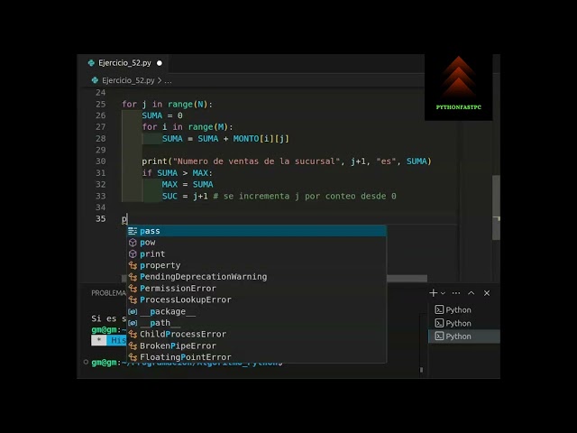 PYTHON ALGORITMO 52 #python #pythontutorial #desarrolloweb