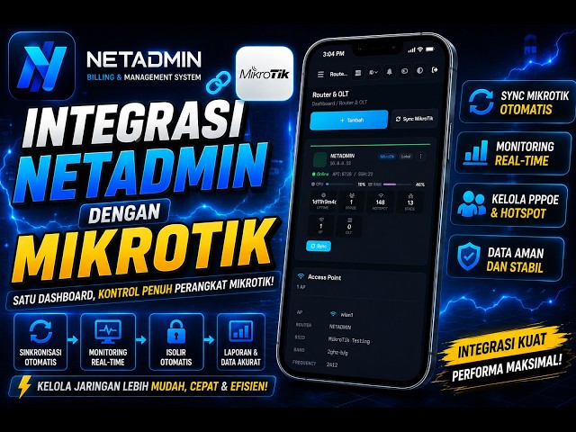 🔥 Integrasi NetAdmin dengan MikroTik — Sync Otomatis & Monitoring Real-Time!
