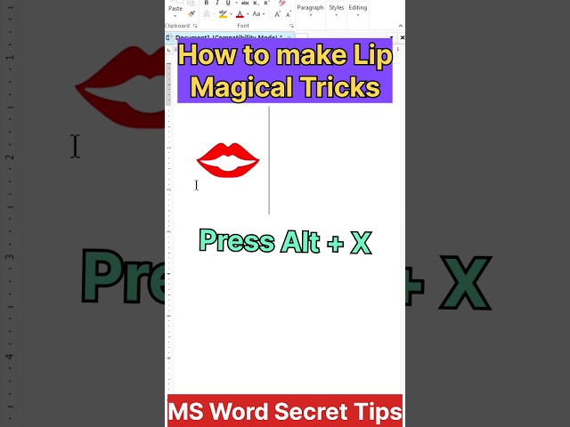 How to Make Lip in MS Word | Lip tricks in Ms word #shorts #trending #msword