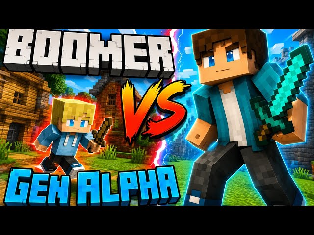 MINECRAFT - Boomer Vs Gen Alpha Build Battle!