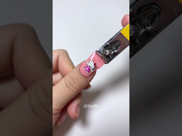Cute Muscular Hello kitty gel nail stickers#shorts #nailart #gelnail #asmr #fyp