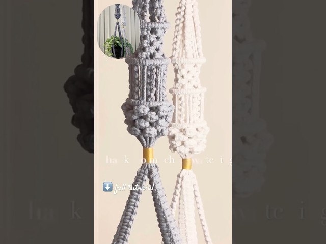How to make a Modern Boho Macrame Plant Hanger  🍃🪴#macrame #diy