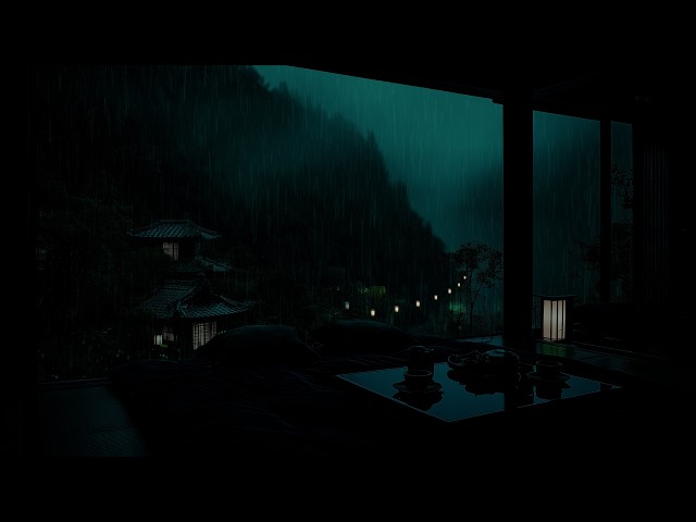 Deep Mountain Rain Sounds 🌧 (No Ads) | Quiet Dark Bedroom Atmosphere for Restful Sleep