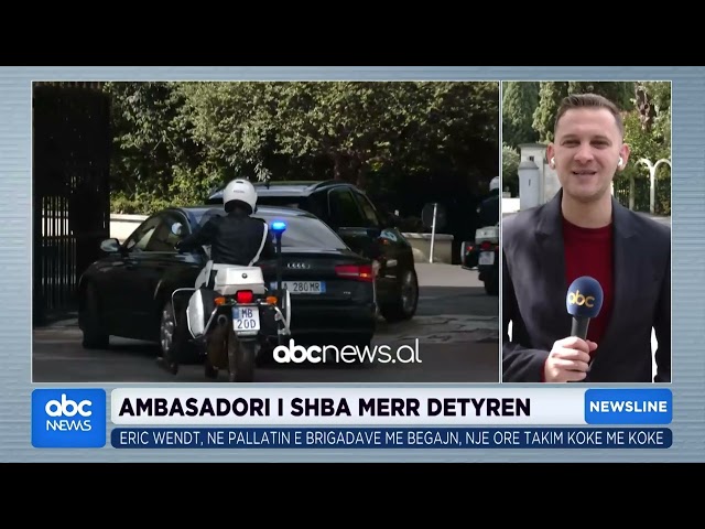 Ambasadori i SHBA merr detyrën/ Eric Wendt, në Pallatin e Brigadave me Begajn, një orë takim