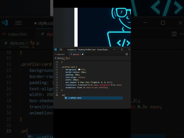 Floating Profile Card with HTML & CSS  #uidesignlearning #coding #webdesign #frontendcourse