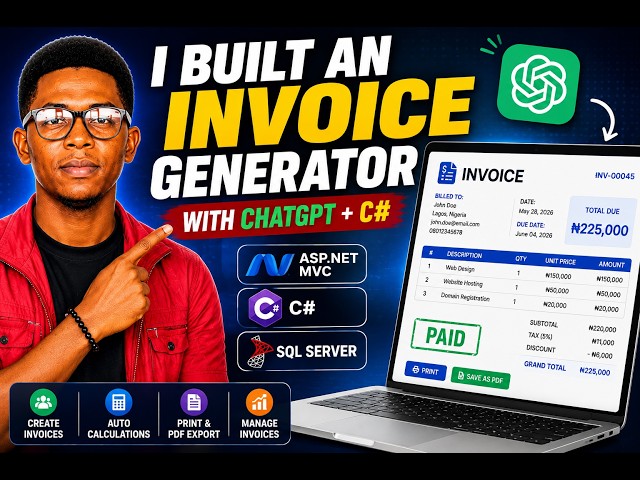 Build an Invoice Generator with ChatGPT & C#  ASP NET MVC Full Project – Part 1