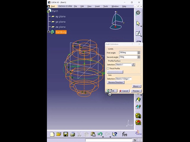 CATIA V5 Shaft Tool | Revolve Feature for Mechanical Design ⚙️