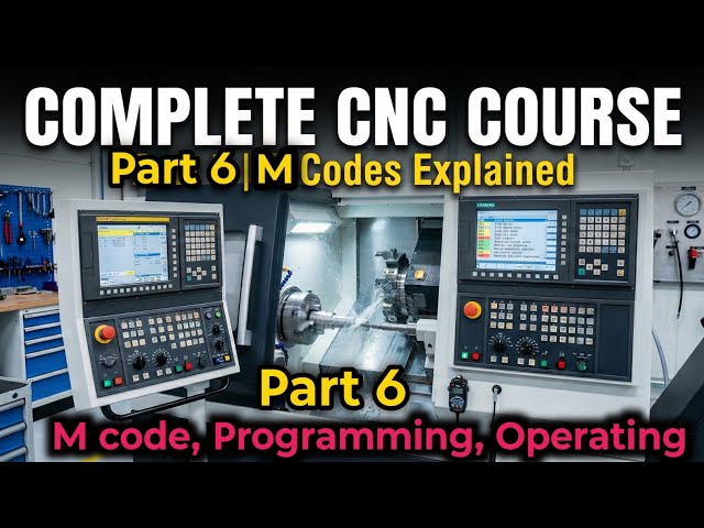 Complete CNC Turning Course Part 6 | M Codes Explained, Programming & Operating | Fanuc, Siemens