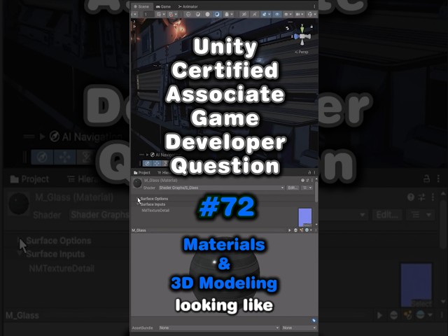 Unity Game Dev Practice Q#72: Perfect Glass Materials 𝑶 #codingquiz #gamedev #indiedev #unity3d