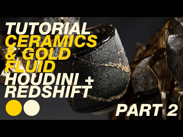 Houdini & Redshift tutorial: Kintsugi Ceramics and Flip Fluid tutorial part 2