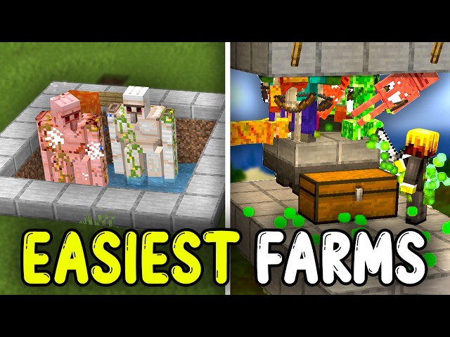 10 EASIEST STARTER FARMS Minecraft Bedrock 1.21/26.1+ (FULL TUTORIALS)