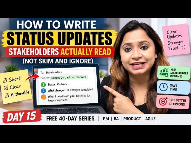 How to Write Status Updates Stakeholders Actually Read | Business Analyst & Product Manager