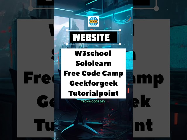Learn Coding for FREE resources to help you get started with coding || Tech & Code Dev || #coding