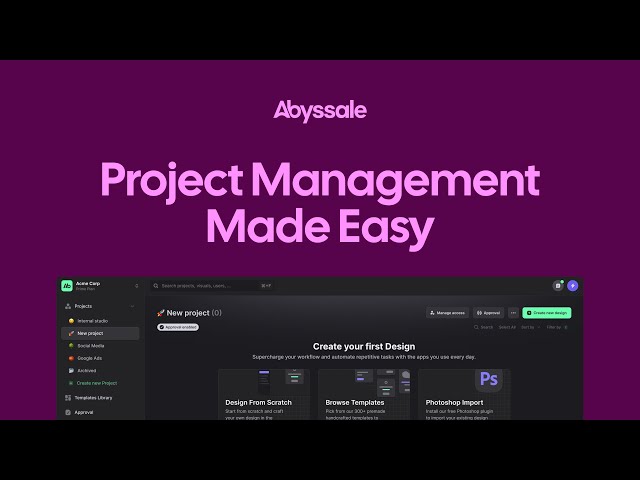 Abyssale Tutorial: Master Project Management