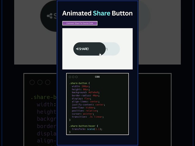 Animated Share Button with Pure CSS 🔥 | HTML & CSS