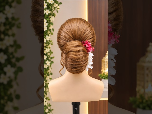 Messy French Roll Bun Part-1 || By Nisha || Magic Touch #trending #tutorial #viral #trend #shorts