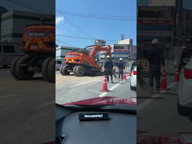 Digging middle in the road