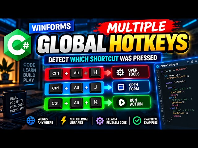Multiple Global Hotkeys in C# WinForms | Detect Which Shortcut Was Pressed