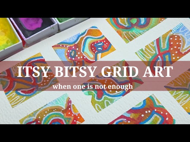 Use SIMPLE MARK MAKING for your ABSTRACT WATERCOLOR GRID ART!