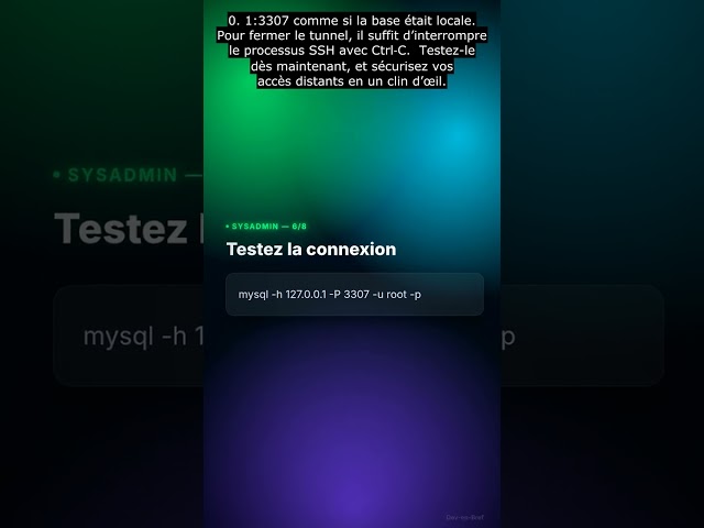 Création d'un tunnel SSH sécurisé - Guide SysAdmin #Shorts