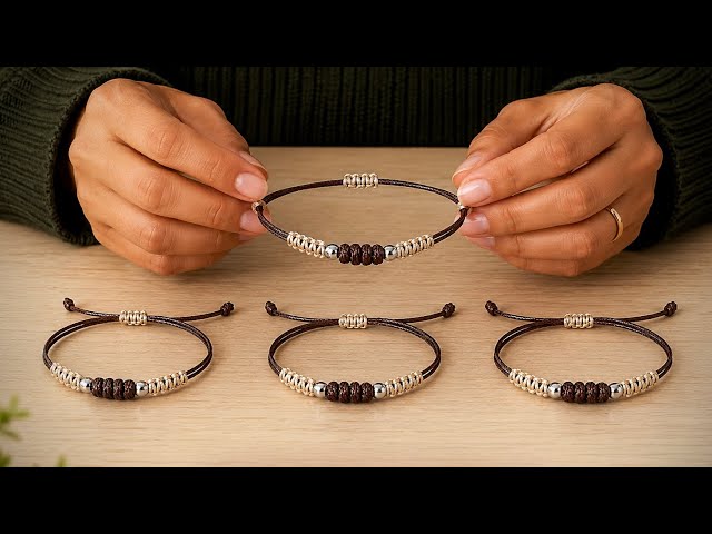Make This Premium Cord Bracelet in 5 Minutes! (EASY DIY)⁠ ✨