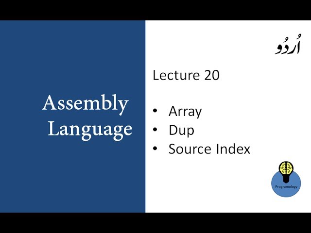 Lecture 20 : Array, dup and source index register in assembly language programming in urdu hindi