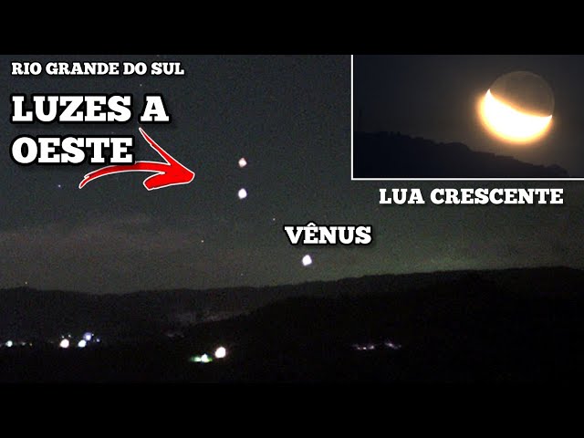 VENUS at MAXIMUM BRIGHTNESS and MOON setting over the mountains! Dozens of LIGHTS in the western ...