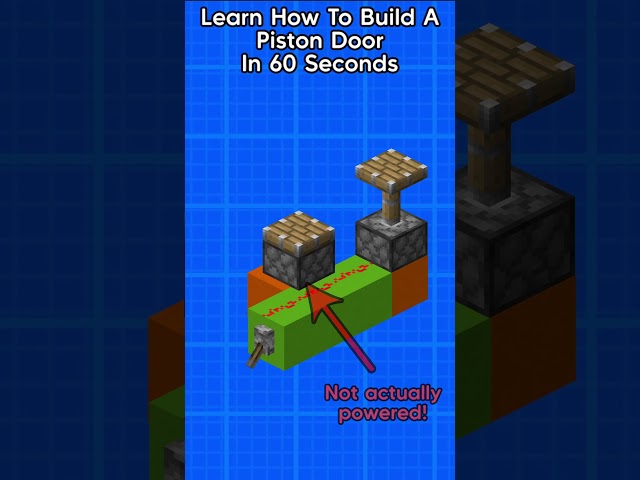 Learn How To Build A Piston Door In 60 Seconds #shorts #minecraft #redstone #gaming