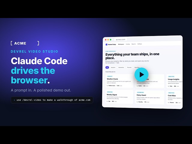 DevRel Video Studio demo (+Claude CLI)