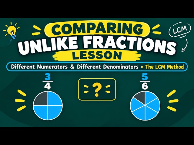Comparing Fractions with Unlike Denominators | The Easy LCM Method 🍕