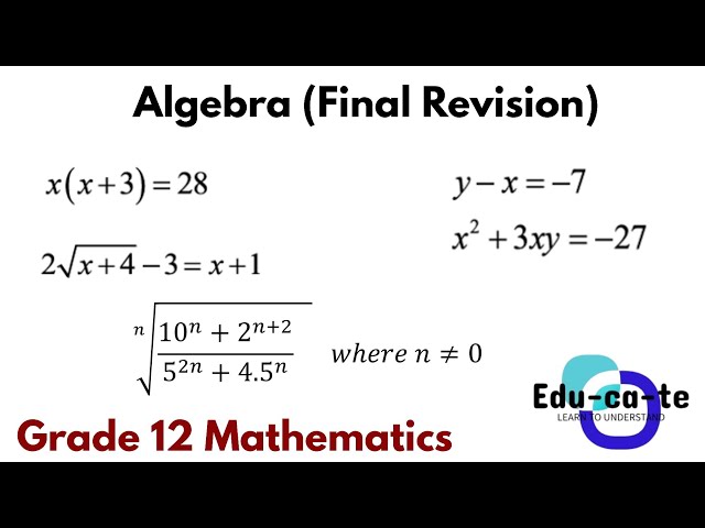 Algebra Final Revision 2026 | Mathematics Exam Prep