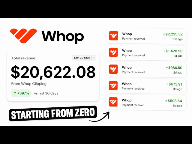 How I Made $20,622.08 On Whop (as a low iq 21 year old)