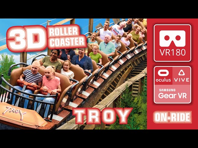 VR Roller Coaster VR 180 3D Experience - Troy 2019 | VR POV back row Toverland achtbaan Oculus VR360