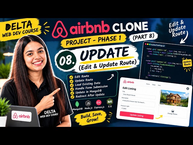 Airbnb Clone Project #08 | UPDATE (Edit & Update Route) | Express.js + MongoDB