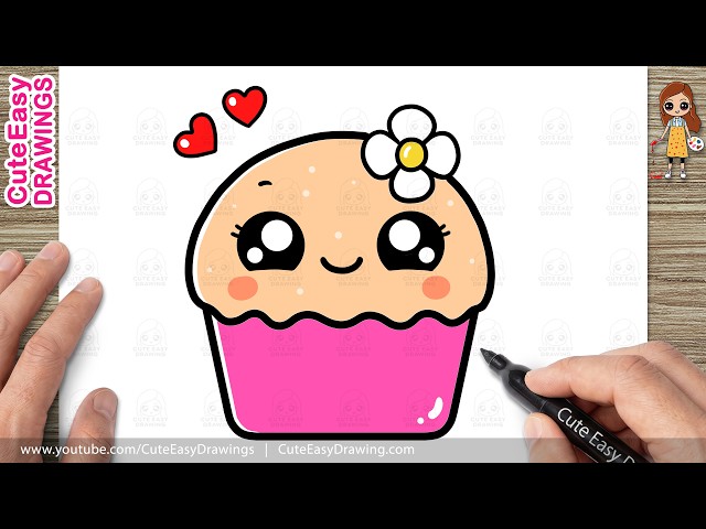 How to Draw a Cute Cupcake - Easy Step-by-Step Drawing and Coloring for Kids and Toddlers!