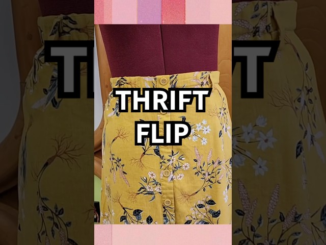 Transforming a dress into a cute skirt! #sewing #thriftflip #upcycling