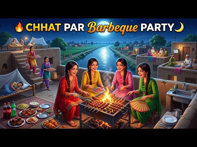 🌙🔥Chahat Par Friends ki Barbeque Party | Sab Ne Mil Kar Kiya Full Enjoy!🍖🔥 
