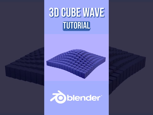 Create 3D Cube Wave in Blender software #shorts #3d #blender