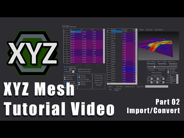 XYZ Mesh Tutorial Video 2 - Importing and Converting - Settings and Presets