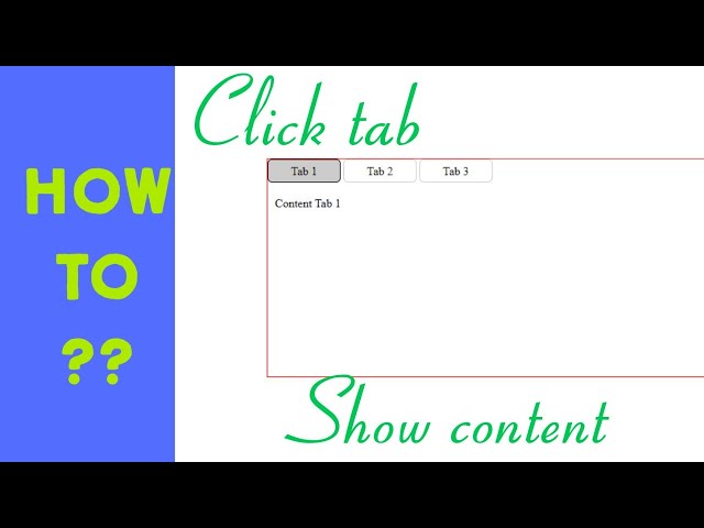 How To Click Tab Show Content - Code Tutorials