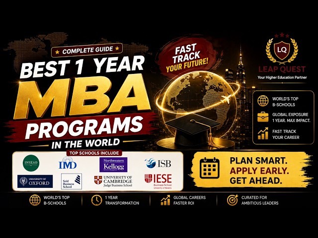 Best 1-Year MBA Programs in the World 2026 | By Leap Quest