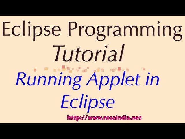 Running Applet in Eclipse