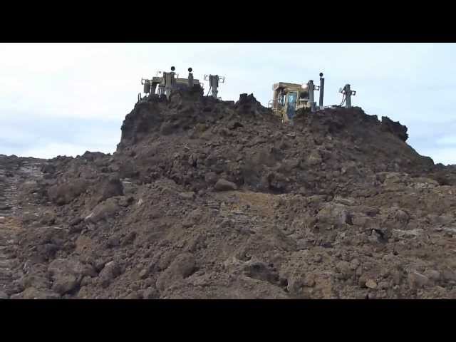 Caterpillar D10's Double Pushing Dirt