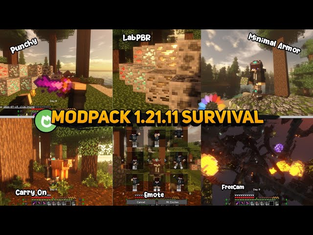BEST 1.21.11 SURVIVAL MODPACK V6, INCLUDES SHADERS, TEXTURE PACKS, & CONFIG - MEDIAFIRE LINK 😋🔥