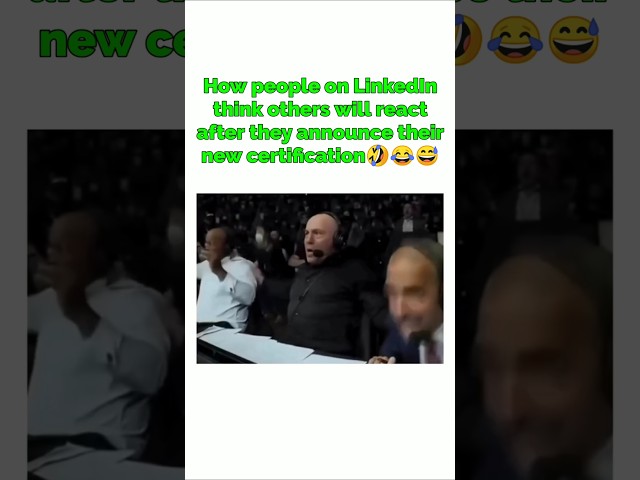 How people on LinkedInthink others will reactafter they announce theirnew certification🤣😂😅#ytshorts