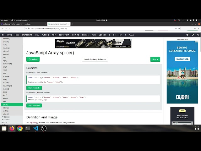 Codingjs (Codingbat) Array-2 --shiftLeft && (Js array slice, splice full tutorial)