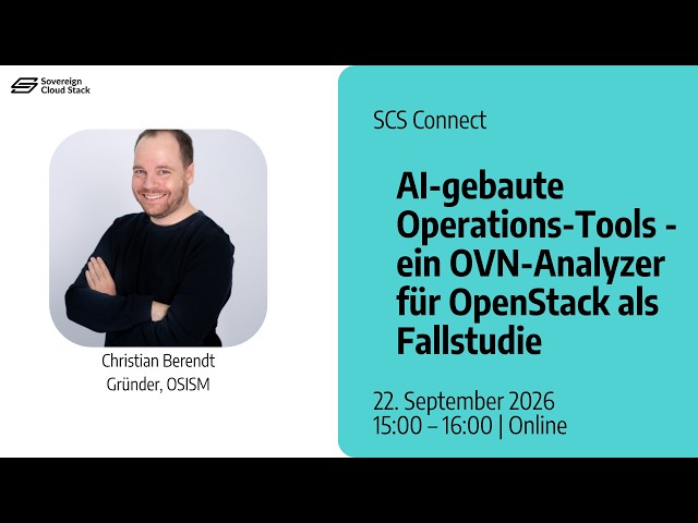 SCS Connect: AI-built operations tools - an OVN analyzer for OpenStack as a case study