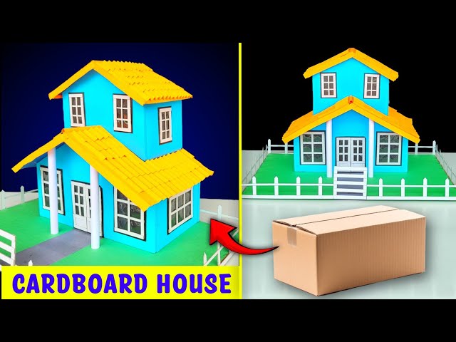 Best Cardboard House | how to make house for school projet | cardboard Best out of waste idea
