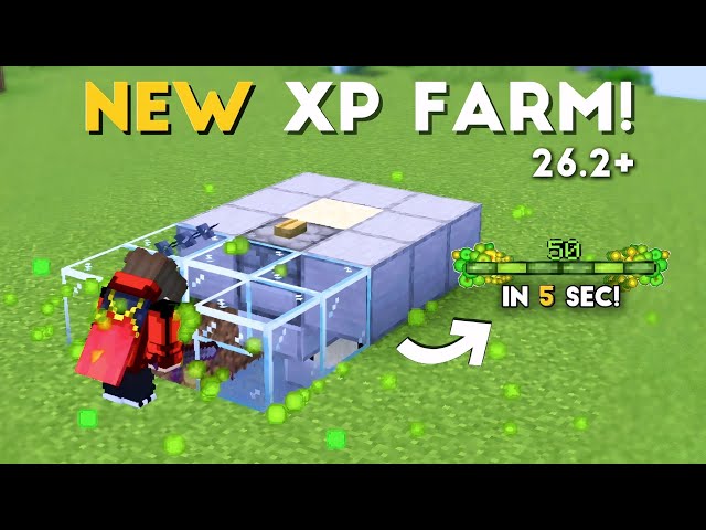 NEW EASIEST XP FARM Minecraft Java 26.2+ | 50 Levels in a Few Seconds!